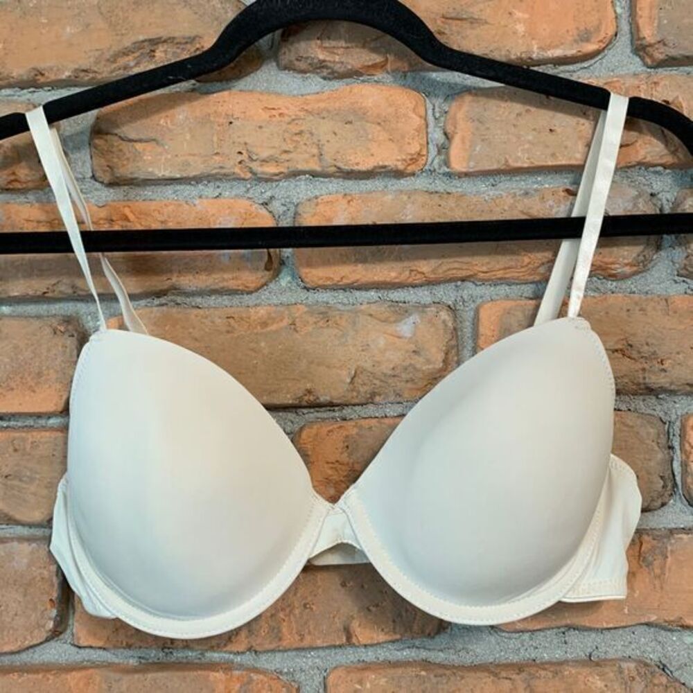Serra Women's T-Shirt Bra Lightly Lined Demi Coverage Underwire Beige Size 34B